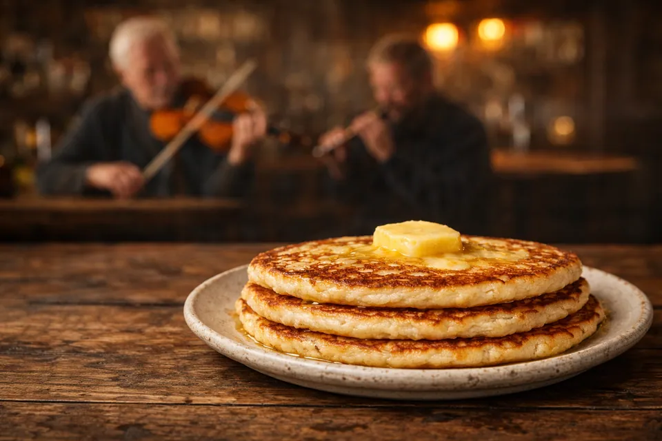 Plate of traditional Irish boxty
